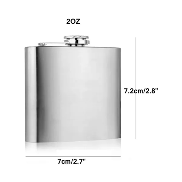 Portable  1/2/4/5 OZ Carabiner Stainless Steel Flat Flask - Portable  1/2/4/5 OZ Carabiner Stainless Steel Flat Flask - Image 7 of 9