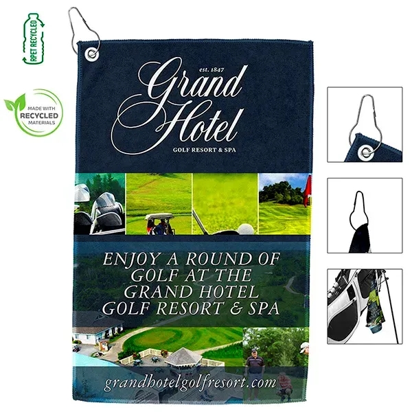 Full Color Sublimation Recycled RPET 300 GSM Golf Towel