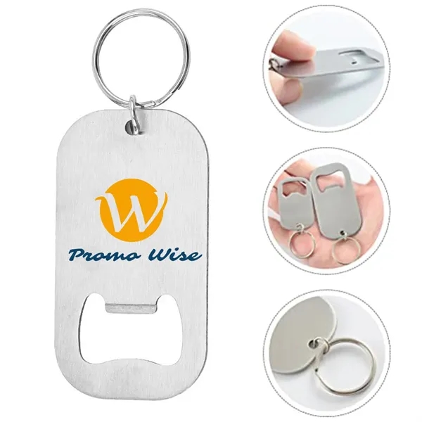 Stainless Steel Portable Bottle Opener Keychain - Stainless Steel Portable Bottle Opener Keychain - Image 0 of 5
