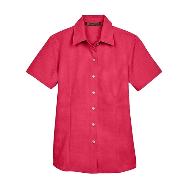 Harriton Women's Barbados Textured Camp Shirt - Harriton Women's Barbados Textured Camp Shirt - Image 15 of 20