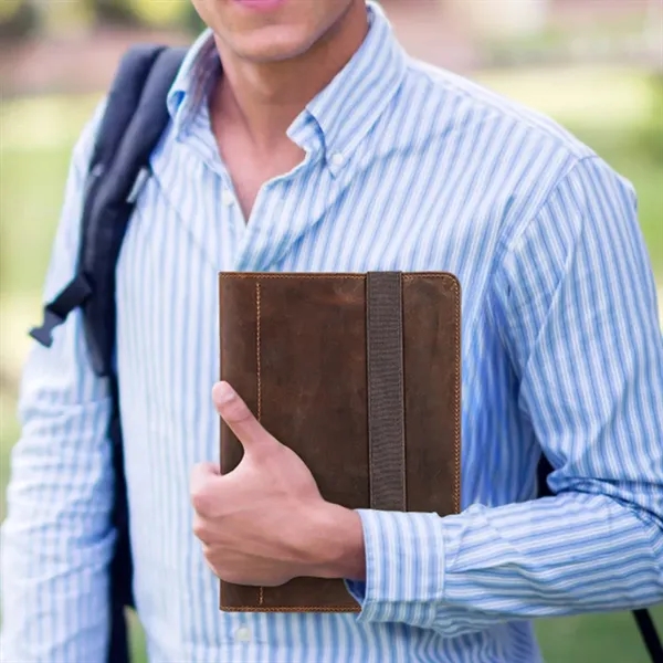 All-in-one A5 Geniune Leather Padfolio 6-ring Binder - All-in-one A5 Geniune Leather Padfolio 6-ring Binder - Image 4 of 7
