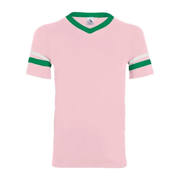 Augusta Sportswear V-Neck Jersey with Striped Sleeves - Augusta Sportswear V-Neck Jersey with Striped Sleeves - Image 29 of 72