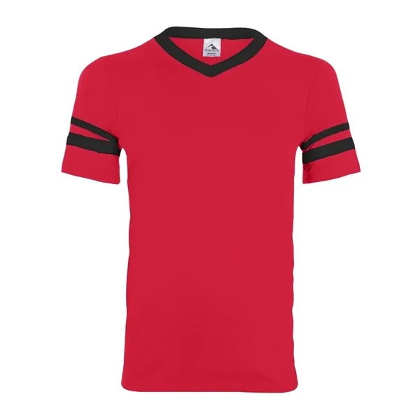 Augusta Sportswear V-Neck Jersey with Striped Sleeves - Augusta Sportswear V-Neck Jersey with Striped Sleeves - Image 56 of 72