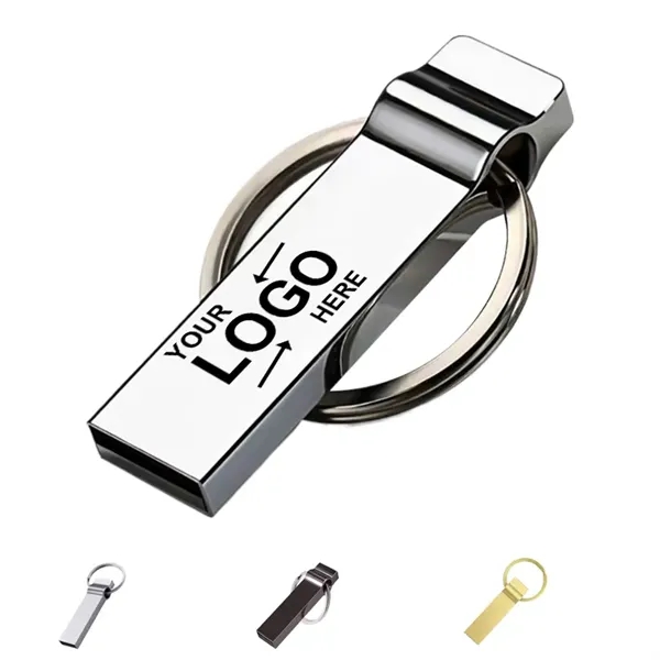 128Gb Metal Usb Flash Drives With Key Ring - 128Gb Metal Usb Flash Drives With Key Ring - Image 0 of 4