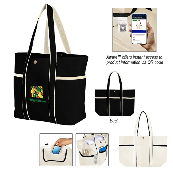 Aware™ 10 Oz. Recycled Cotton Canvas Tote Bag - Aware™ 10 Oz. Recycled Cotton Canvas Tote Bag - Image 0 of 4
