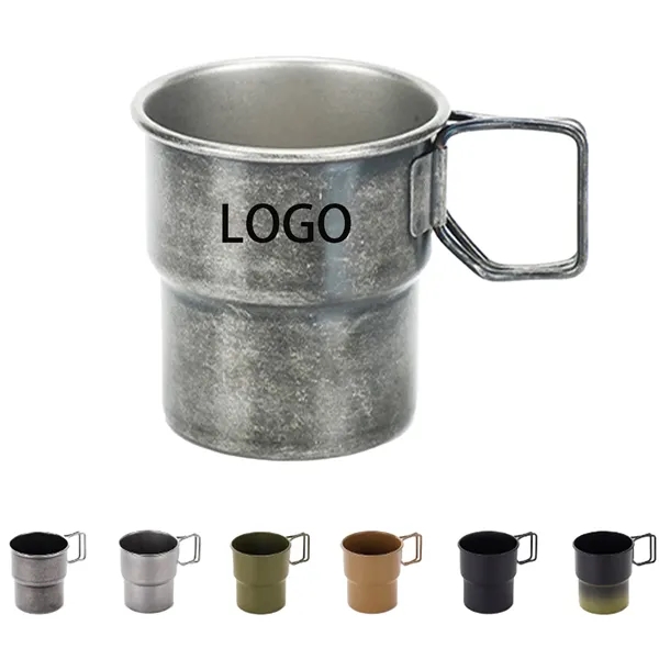 11oz Stainless Steel Outdoors Camping Cup Foldable Handles - 11oz Stainless Steel Outdoors Camping Cup Foldable Handles - Image 0 of 4