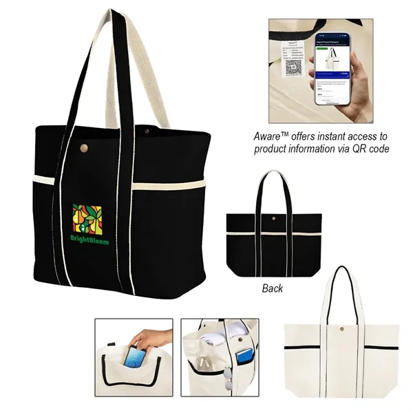 Aware™ 10 Oz. Recycled Cotton Canvas Tote Bag