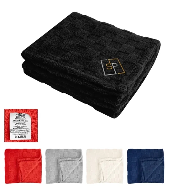 rPET Checkered Sherpa Blanket - rPET Checkered Sherpa Blanket - Image 0 of 10