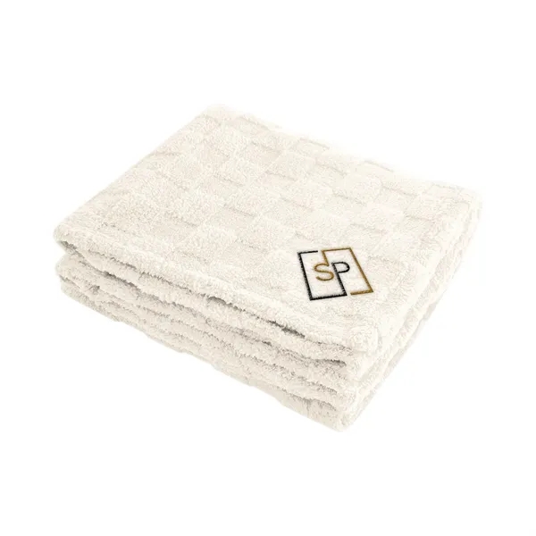 rPET Checkered Sherpa Blanket - rPET Checkered Sherpa Blanket - Image 4 of 10