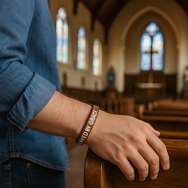 Adult Silicone Cross Bible Wristband - Adult Silicone Cross Bible Wristband - Image 3 of 3