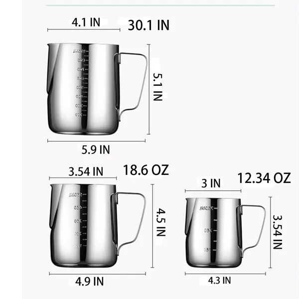 33.8oz Stainless Steel Milk Frothing Pitcher - 33.8oz Stainless Steel Milk Frothing Pitcher - Image 1 of 4