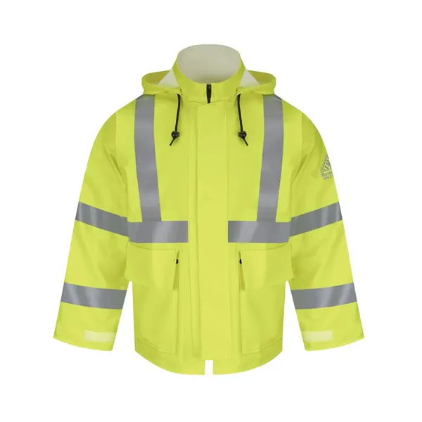 Bulwark Men's Hi-Visibility Flame-Resistant Rain Jacket - Bulwark Men's Hi-Visibility Flame-Resistant Rain Jacket - Image 0 of 2