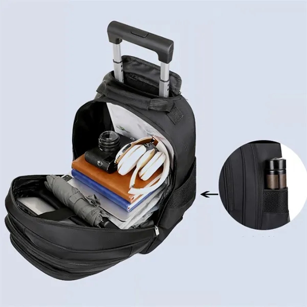 Wheeled Rolling Backpack Laptop Travel Bag - Wheeled Rolling Backpack Laptop Travel Bag - Image 4 of 7