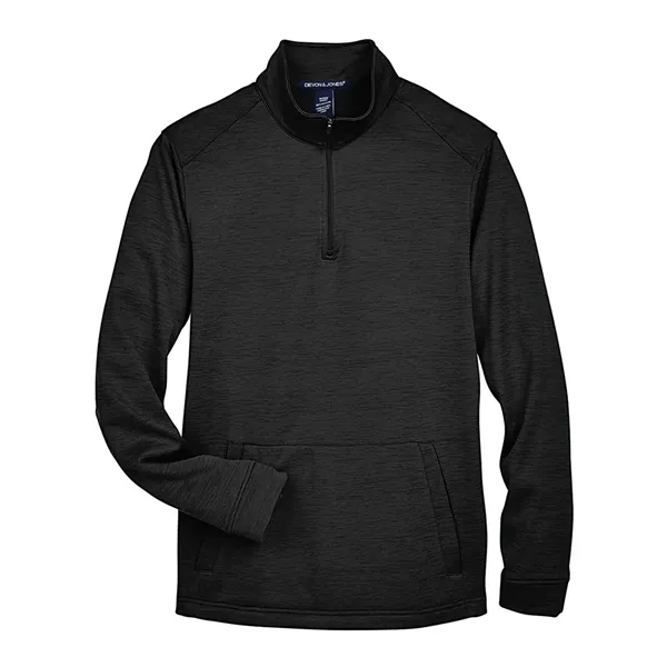 Devon & Jones Men's Newbury Melange Fleece Quarter-Zip Pu...