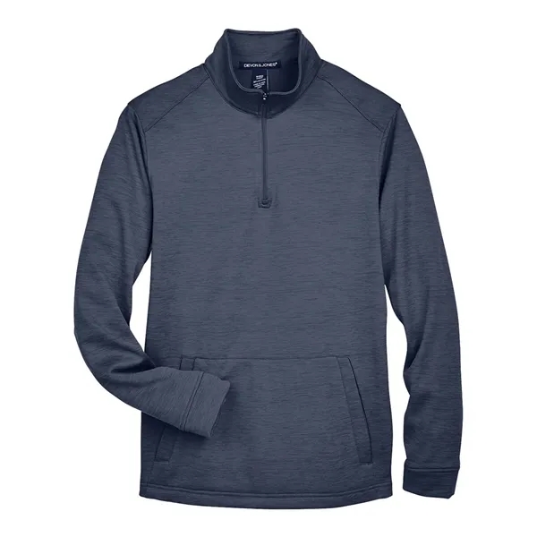 Devon & Jones Men's Newbury Melange Fleece Quarter-Zip Pu...