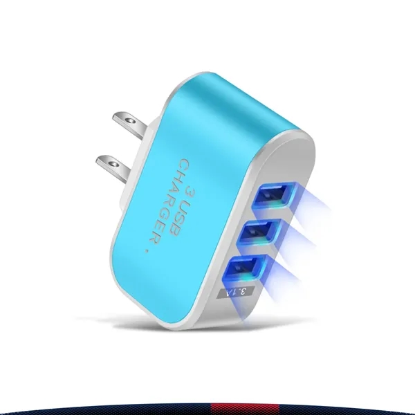 Trevolt 3-Port LED USB Wall Charger - Trevolt 3-Port LED USB Wall Charger - Image 2 of 5