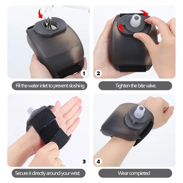 7 OZ Silicone Foldable Wrist Outdoor Portable Water Bottle - 7 OZ Silicone Foldable Wrist Outdoor Portable Water Bottle - Image 1 of 10