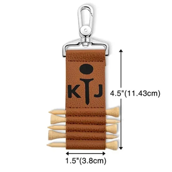Golf Tee Storage Leather Case With Hook - Golf Tee Storage Leather Case With Hook - Image 1 of 4