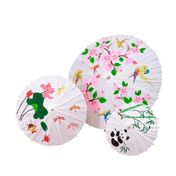 33 Inch Small White Paper Umbrellas - 33 Inch Small White Paper Umbrellas - Image 1 of 1