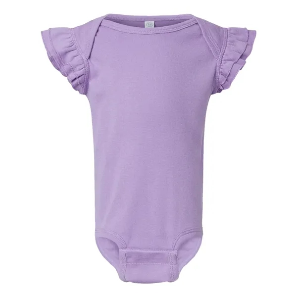 Rabbit Skins Infant Flutter Sleeve Baby Rib Bodysuit - Rabbit Skins Infant Flutter Sleeve Baby Rib Bodysuit - Image 3 of 10