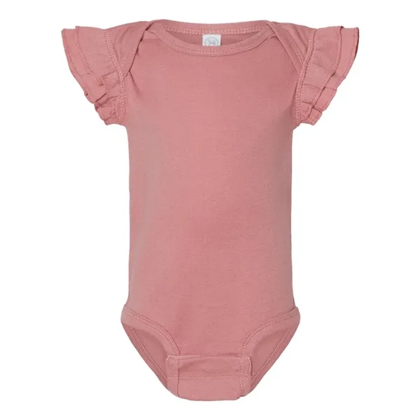 Rabbit Skins Infant Flutter Sleeve Baby Rib Bodysuit - Rabbit Skins Infant Flutter Sleeve Baby Rib Bodysuit - Image 5 of 10