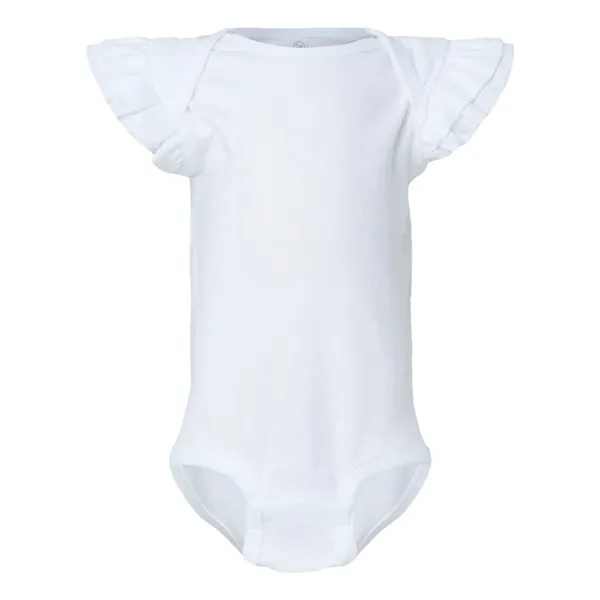Rabbit Skins Infant Flutter Sleeve Baby Rib Bodysuit - Rabbit Skins Infant Flutter Sleeve Baby Rib Bodysuit - Image 9 of 10