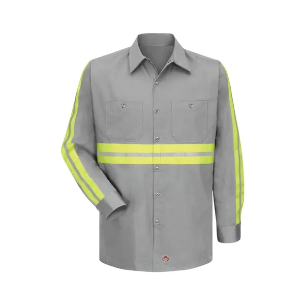 Red Kap Men's Enhanced Visibility Long Sleeve Cotton Work... - Red Kap Men's Enhanced Visibility Long Sleeve Cotton Work... - Image 0 of 4