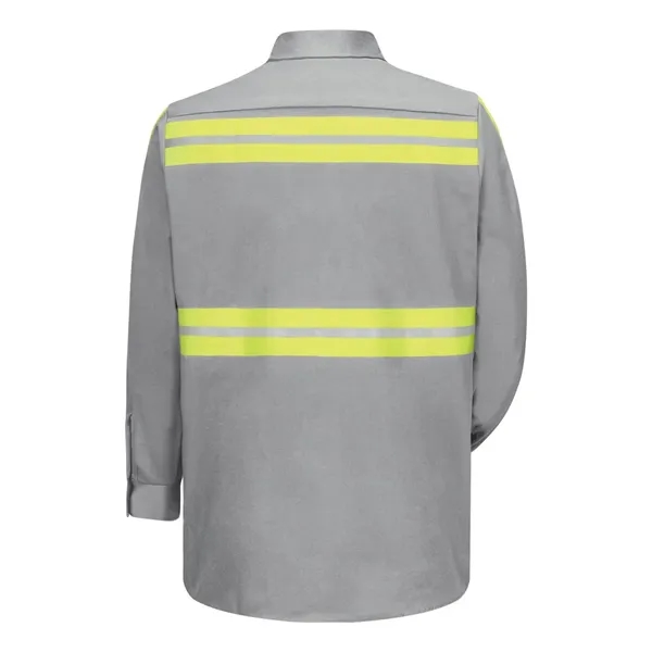 Red Kap Men's Enhanced Visibility Long Sleeve Cotton Work... - Red Kap Men's Enhanced Visibility Long Sleeve Cotton Work... - Image 2 of 4