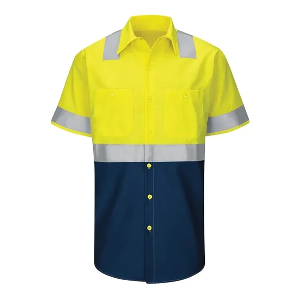Red Kap Men's Enhanced & Hi-Visibility Work Shirt - Red Kap Men's Enhanced & Hi-Visibility Work Shirt - Image 7 of 10