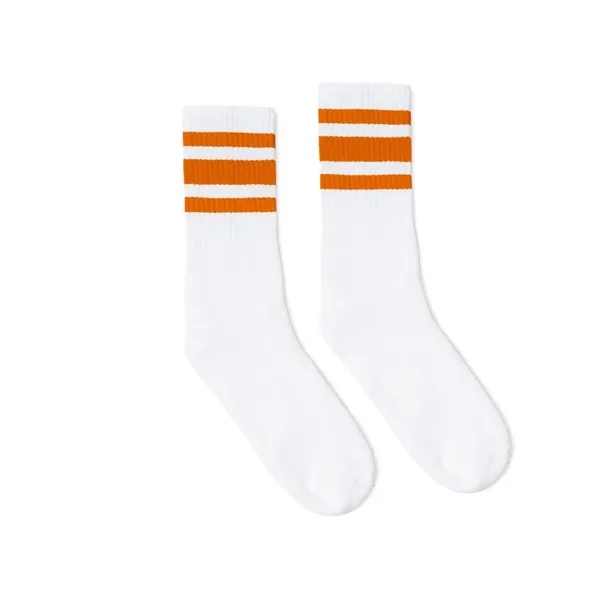 SOCCO USA-Made Striped Crew Socks - SOCCO USA-Made Striped Crew Socks - Image 0 of 10