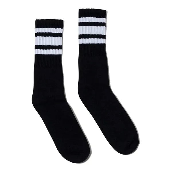 SOCCO USA-Made Striped Crew Socks - SOCCO USA-Made Striped Crew Socks - Image 2 of 10