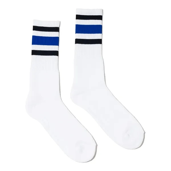 SOCCO USA-Made Striped Crew Socks - SOCCO USA-Made Striped Crew Socks - Image 4 of 10