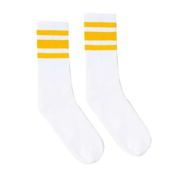 SOCCO USA-Made Striped Crew Socks - SOCCO USA-Made Striped Crew Socks - Image 7 of 10