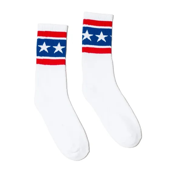 SOCCO USA-Made Striped Crew Socks - SOCCO USA-Made Striped Crew Socks - Image 10 of 10