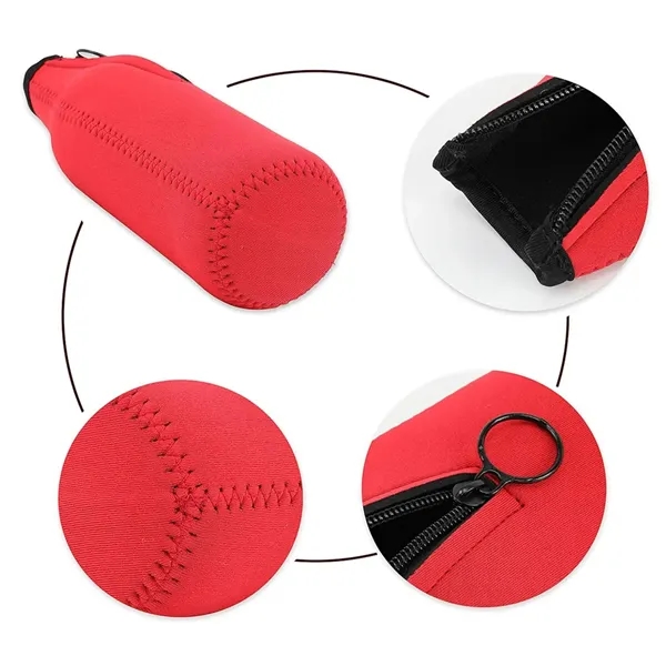 12oz. Neoprene Bottle Cooler Insulator with Zipper - 12oz. Neoprene Bottle Cooler Insulator with Zipper - Image 3 of 7