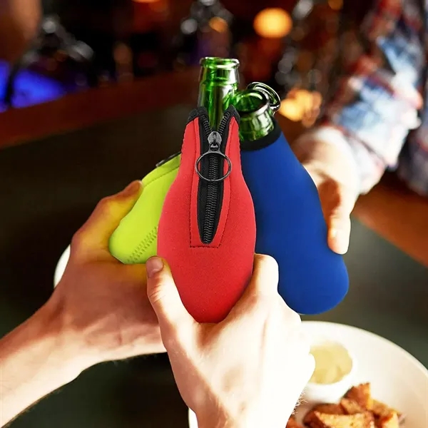 12oz. Neoprene Bottle Cooler Insulator with Zipper - 12oz. Neoprene Bottle Cooler Insulator with Zipper - Image 7 of 7
