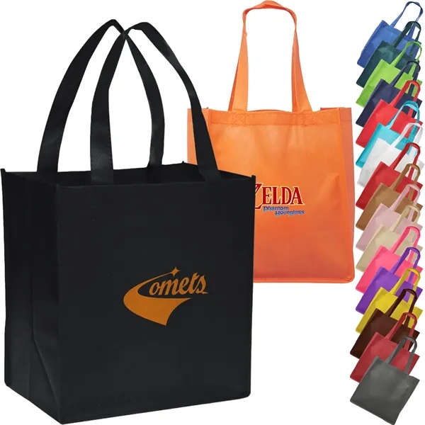 Grocery Non Woven Gusset Tote Bag USA Decorated (12"X13"X8") - Grocery Non Woven Gusset Tote Bag USA Decorated (12"X13"X8") - Image 0 of 22