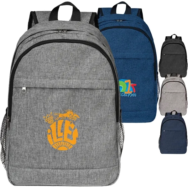 Solid Color Heather Lite Laptop Backpack W/ Braided Handle