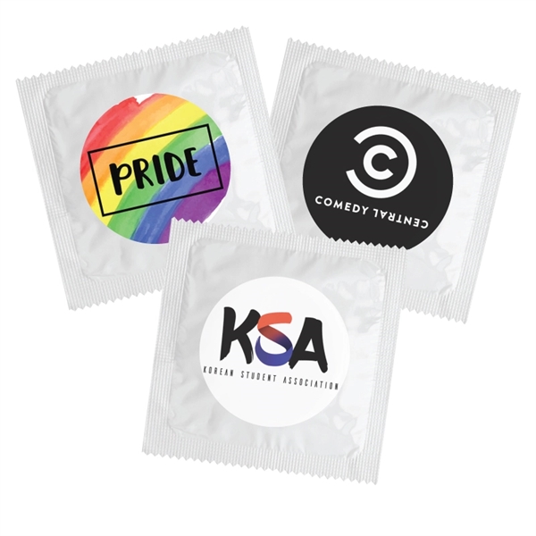 Individual Condom w/ Round 4 Color Process Printing Decal