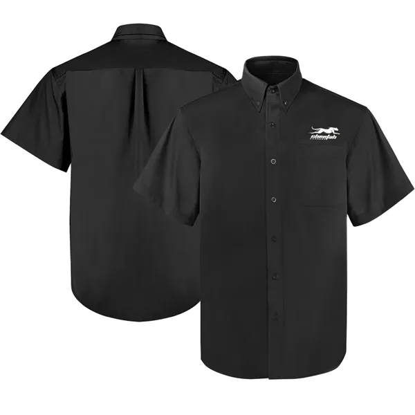 Men's Woven Short Sleeve Twill Button Down Dress Shirt - Men's Woven Short Sleeve Twill Button Down Dress Shirt - Image 0 of 3