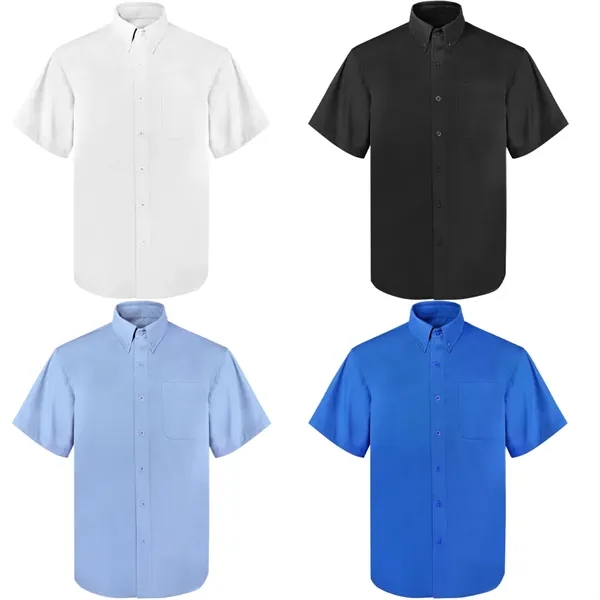 Men's Woven Short Sleeve Twill Button Down Dress Shirt - Men's Woven Short Sleeve Twill Button Down Dress Shirt - Image 1 of 3