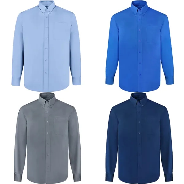 Men's Woven Long Sleevemen Twill Button Down Dress Shirt - Men's Woven Long Sleevemen Twill Button Down Dress Shirt - Image 1 of 3