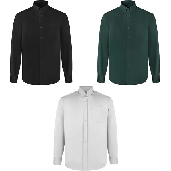 Men's Woven Long Sleevemen Twill Button Down Dress Shirt - Men's Woven Long Sleevemen Twill Button Down Dress Shirt - Image 2 of 3