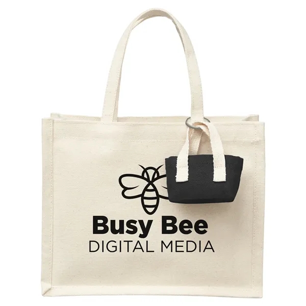 Prime Line. Mini Recycled Cotton Tote Bag with Charm. - Prime Line. Mini Recycled Cotton Tote Bag with Charm. - Image 0 of 7