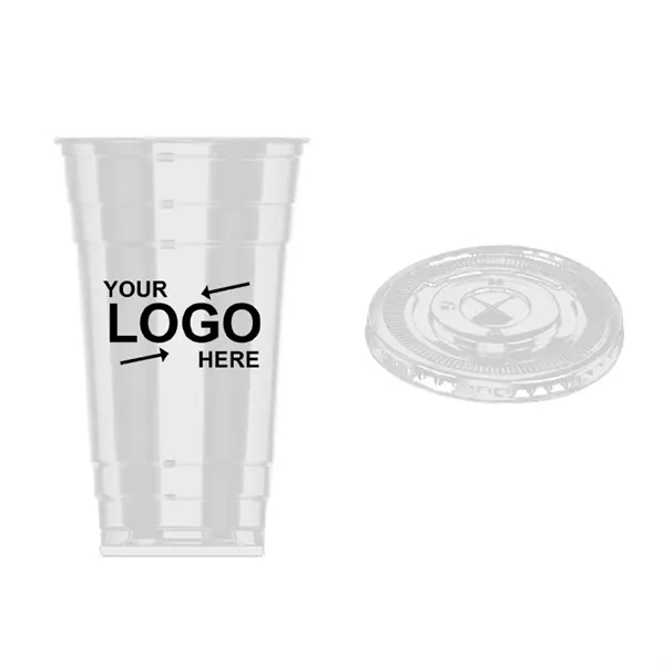 Disposable Plastic Cup With Lid 24 Oz - Disposable Plastic Cup With Lid 24 Oz - Image 0 of 2
