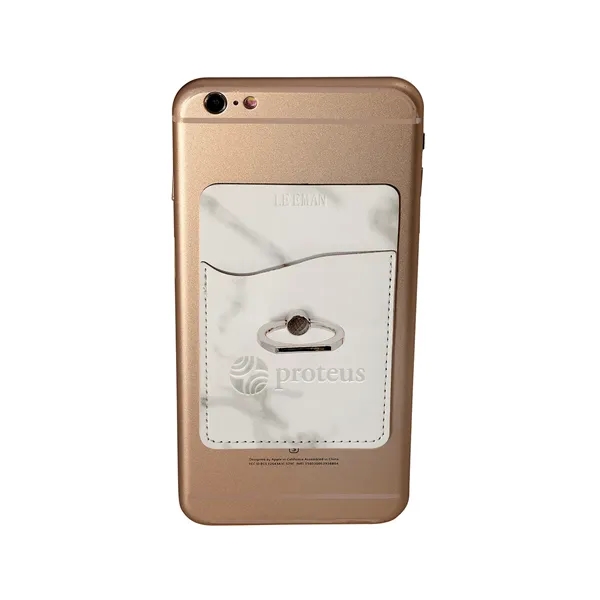 Leeman Marble Card Holder With Metal Ring Phone Stand - Leeman Marble Card Holder With Metal Ring Phone Stand - Image 1 of 1