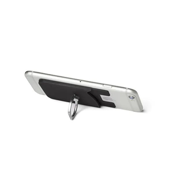 Silicone Card Holder with Metal Ring Phone Stand - Silicone Card Holder with Metal Ring Phone Stand - Image 0 of 6