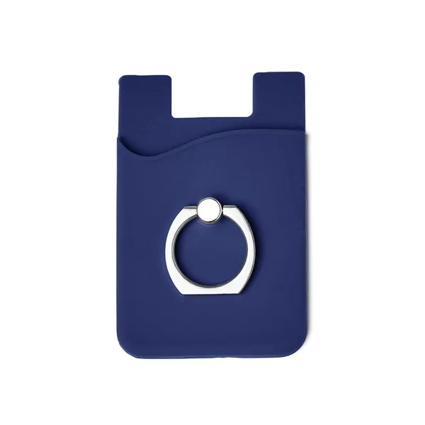 Silicone Card Holder with Metal Ring Phone Stand - Silicone Card Holder with Metal Ring Phone Stand - Image 3 of 6