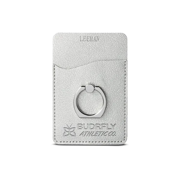 Leeman Shimmer Card Holder With Metal Ring Phone Stand - Leeman Shimmer Card Holder With Metal Ring Phone Stand - Image 3 of 3