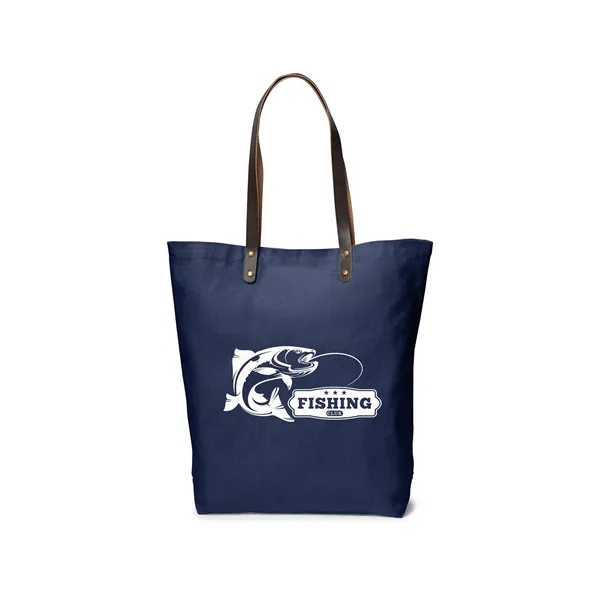 Urban Cotton Tote Bag with Leather Handles - Urban Cotton Tote Bag with Leather Handles - Image 1 of 2